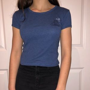 Blue NYC crop top